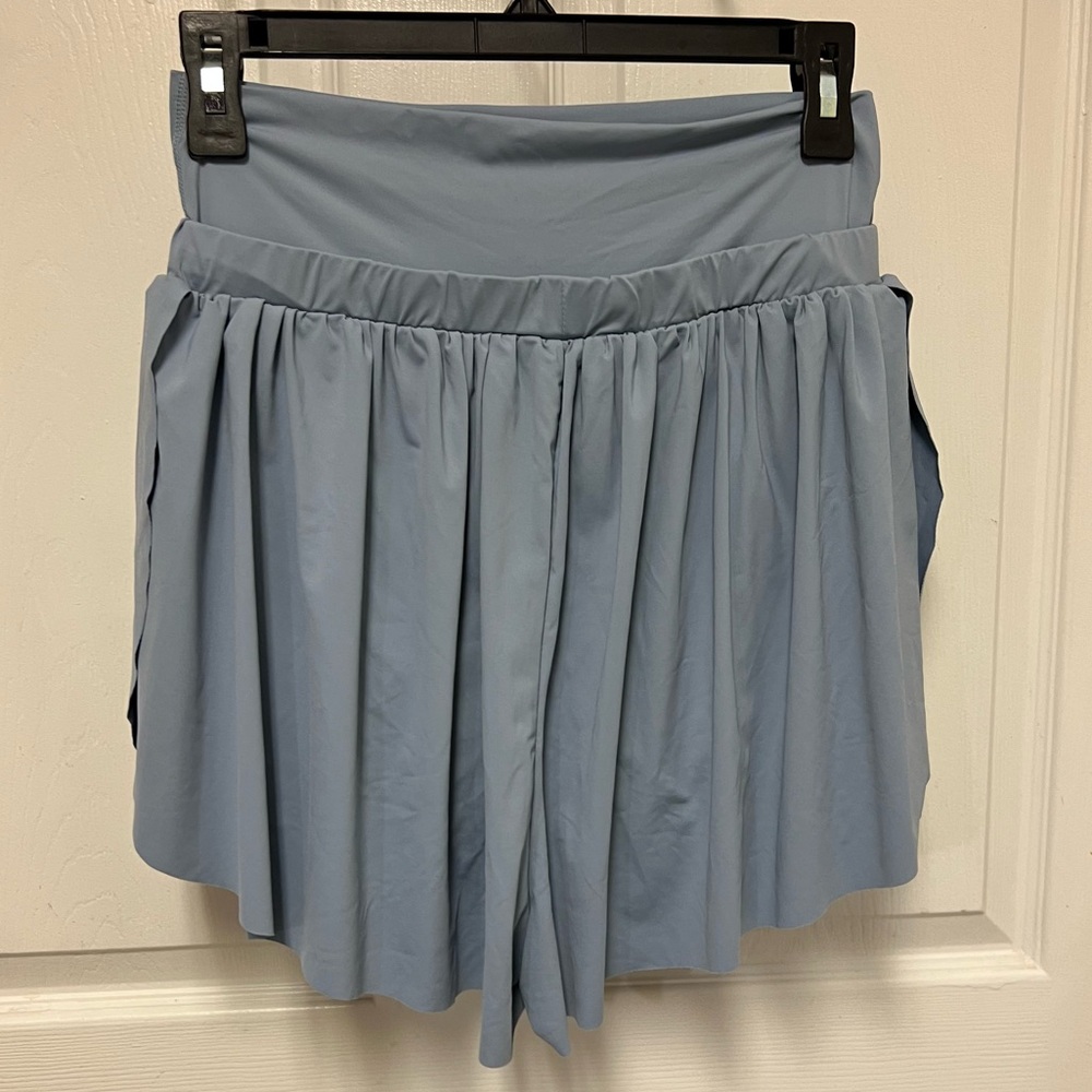 Gold Hinge Go With The Flow Light Blue High-Waisted Shorts - Picture 5 of 9